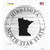 Minnesota North Star State Novelty Circle Sticker Decal