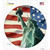 Lady Liberty American Flag Novelty Circle Sticker Decal