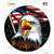 Eagle With Flag Novelty Circle Sticker Decal