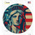 3D Lady Liberty Novelty Circle Sticker Decal