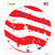Stripes of American Flag Novelty Circle Sticker Decal