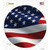 Waving American Flag Novelty Circle Sticker Decal