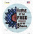 Home Of The Free American Sunflower Novelty Circle Sticker Decal