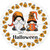 Happy Halloween Pumpkin Spooky Gnomes Novelty Circle Sticker Decal