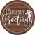 Ghostly Greetings Novelty Circle Sticker Decal
