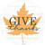 Give Thanks Leaf Novelty Circle Sticker Decal