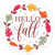 Hello Fall Leaves Novelty Circle Sticker Decal