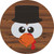 Turkey Face Top Hat Novelty Circle Sticker Decal
