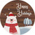 Happy Holidays Polar Bear Novelty Circle Sticker Decal