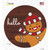 Gingerbread Man Says Hello Novelty Circle Sticker Decal