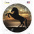 Rearing Horse Silhouette Novelty Circle Sticker Decal