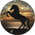 Rearing Horse Silhouette Novelty Circle Sticker Decal