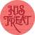 His Treats Red Novelty Circle Sticker Decal
