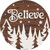 Believe Winter Silhouette Novelty Circle Sticker Decal