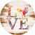 Love Colorful Chicken Novelty Circle Sticker Decal