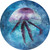 Jellyfish Blue Novelty Circle Sticker Decal