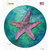 Starfish Aqua Novelty Circle Sticker Decal