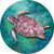 Sea Turtle Aqua Novelty Circle Sticker Decal