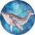 Humpback Whale Blue Novelty Circle Sticker Decal