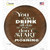 Cant Drink All Day Brown Novelty Circle Sticker Decal