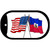 Haiti Crossed US Flag Novelty Metal Dog Tag Necklace