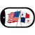 Panama Crossed US Flag Novelty Metal Dog Tag Necklace