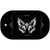Butterfly Black Brushed Chrome Novelty Metal Dog Tag Necklace