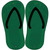 Green Solid Novelty Metal Flip Flops (Set of 2)