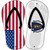 USA|Massachusetts Flag Novelty Metal Flip Flops (Set of 2)
