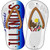 Illinois|IL Flag Novelty Metal Flip Flops (Set of 2)