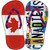 CAN Flag|Canadiens Strip Art Novelty Metal Flip Flops (Set of 2)