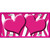 Hot Pink White Zebra Hot Pink Centered Hearts Novelty License Plate