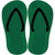 Green Solid Novelty Flip Flops Sticker Decal
