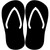 Black Solid Novelty Flip Flops Sticker Decal