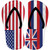 USA|Hawaii Flag Novelty Flip Flops Sticker Decal