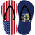 USA|Maine Flag Novelty Flip Flops Sticker Decal