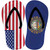 USA|New Hampshire Flag Novelty Flip Flops Sticker Decal