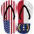 USA|North Carolina Flag Novelty Flip Flops Sticker Decal