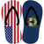 USA|Vermont Flag Novelty Flip Flops Sticker Decal