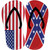 USA|Confederate Flag Novelty Flip Flops Sticker Decal