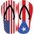 USA|Puerto Rico Flag Novelty Flip Flops Sticker Decal