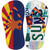 AZ Flag|Suns Strip Art Novelty Flip Flops Sticker Decal