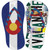CO Flag|Avalanche Strip Art Novelty Flip Flops Sticker Decal