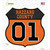 Hazzard 01 Orange Novelty Highway Shield Sticker Decal