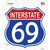 Interstate 69 Novelty Highway Shield Sticker Decal