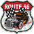 Brown Hot Rod Route 66 Novelty Highway Shield Sticker Decal