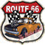 Orange Hot Rod Route 66 Novelty Highway Shield Sticker Decal