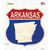 Arkansas Silhouette Novelty Highway Shield Sticker Decal