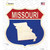 Missouri Silhouette Novelty Highway Shield Sticker Decal