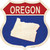 Oregon Silhouette Novelty Highway Shield Sticker Decal